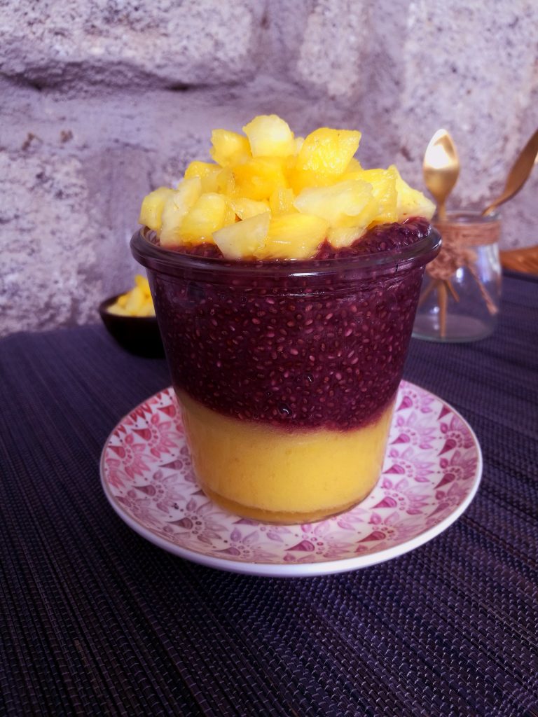 Pudding antioxidante de Chía y Piña- Repostería vegana, sin gluten y saludableJardín de Luna
