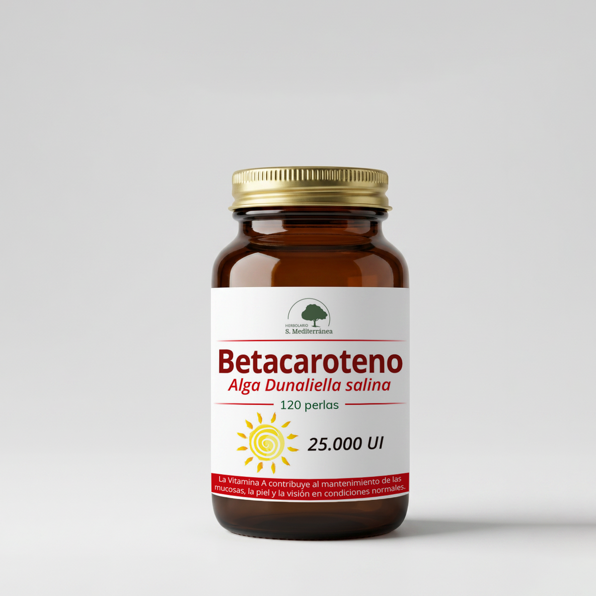 Betacaroteno de Alga Dunaliella Salina, 120 perlas | Salud Mediterránea