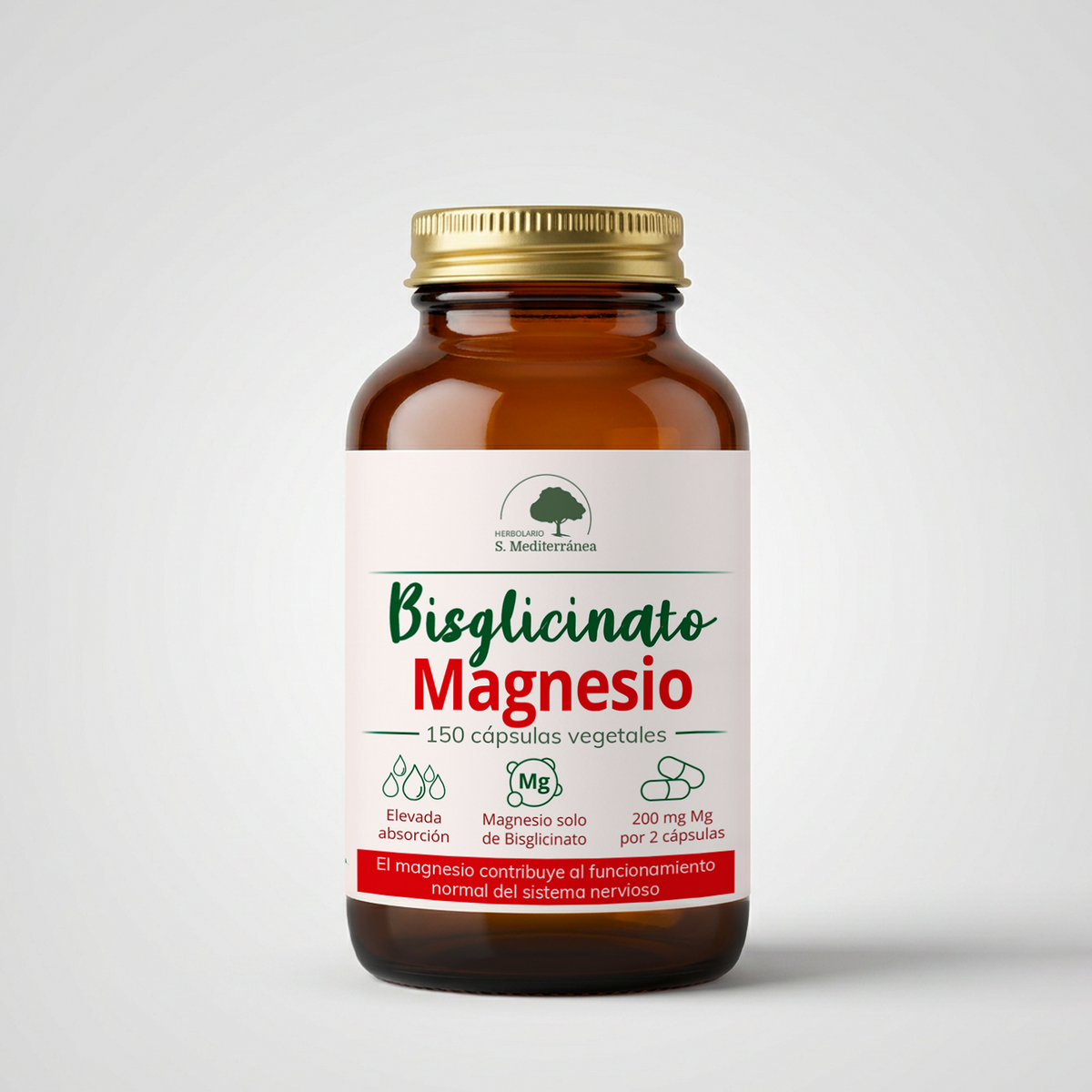 Bisglicinato Magnesio, 150 cápsulas vegetales | Salud Mediterránea