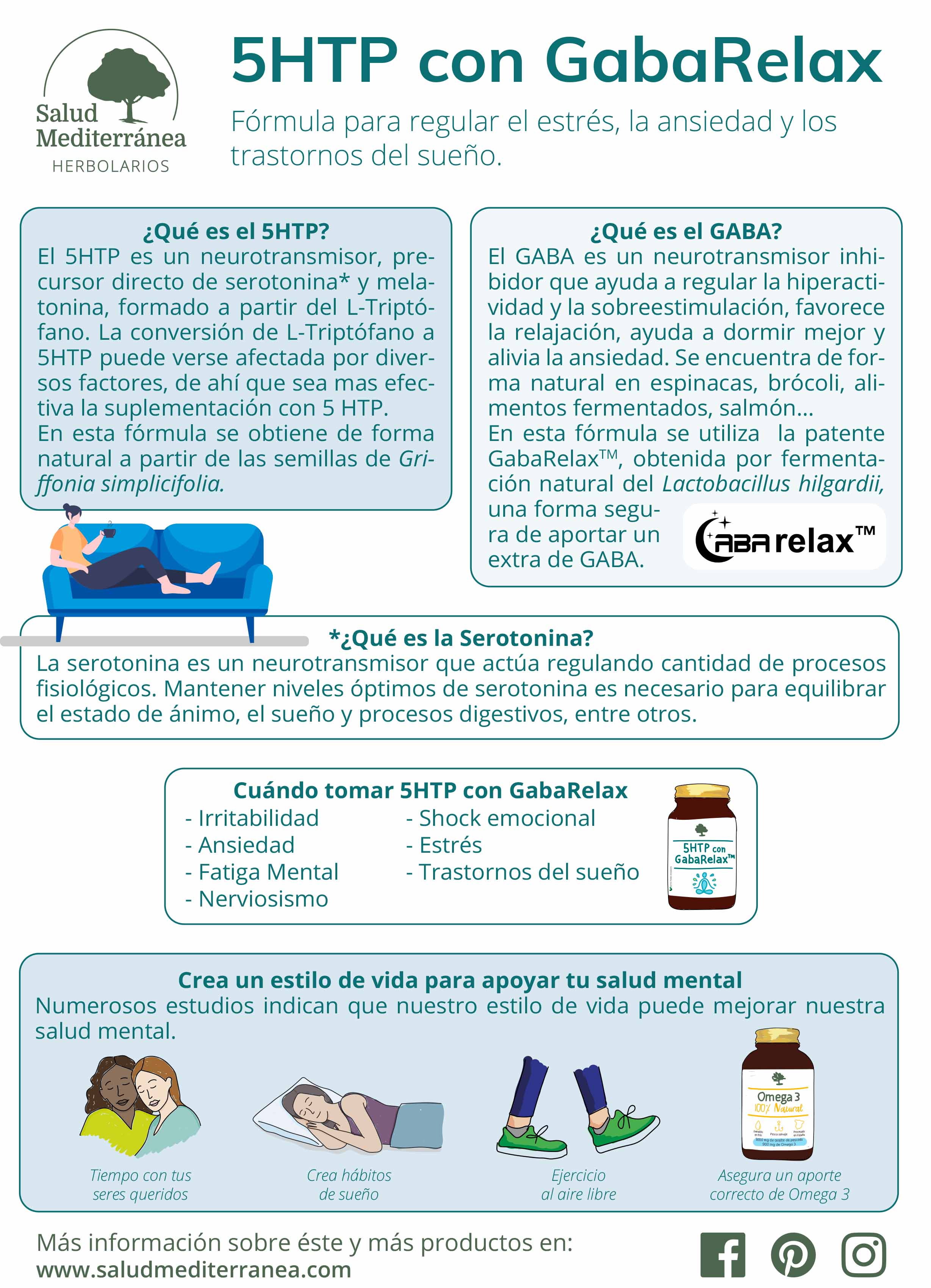 5HTP com GABARELAX™ - 90 Cápsulas. Árvore verde