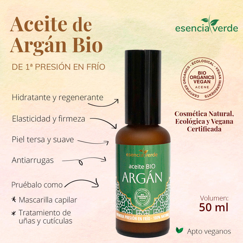 Monografico Aceite de Argán Ecológico - 50 ml. Esencia Verde. Herbolario Salud Mediterranea
