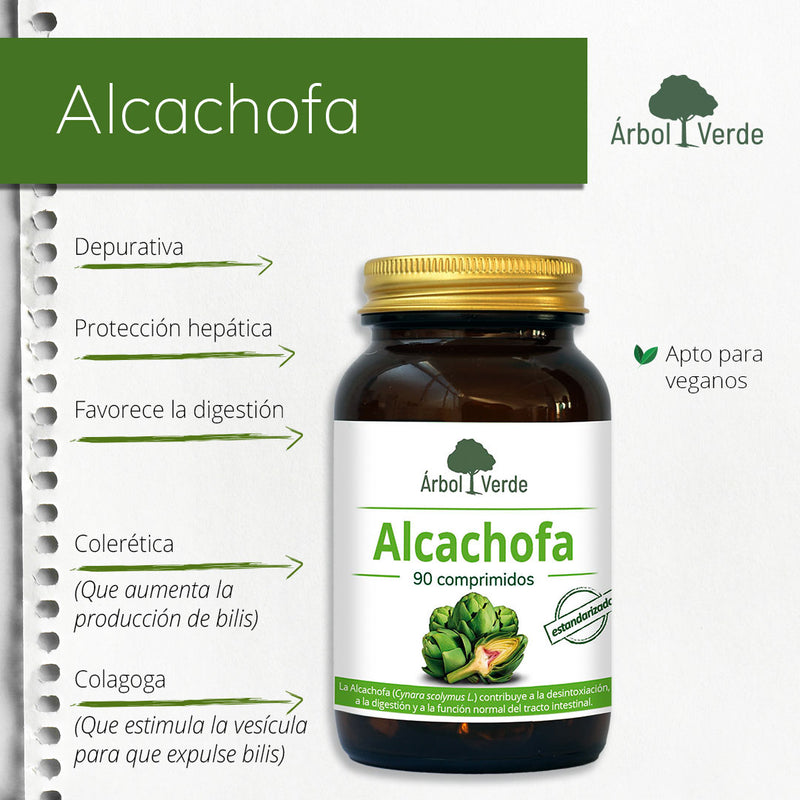 Monografico Alcachofa - 90 Comprimidos. Árbol Verde. Herbolario Salud Mediterránea