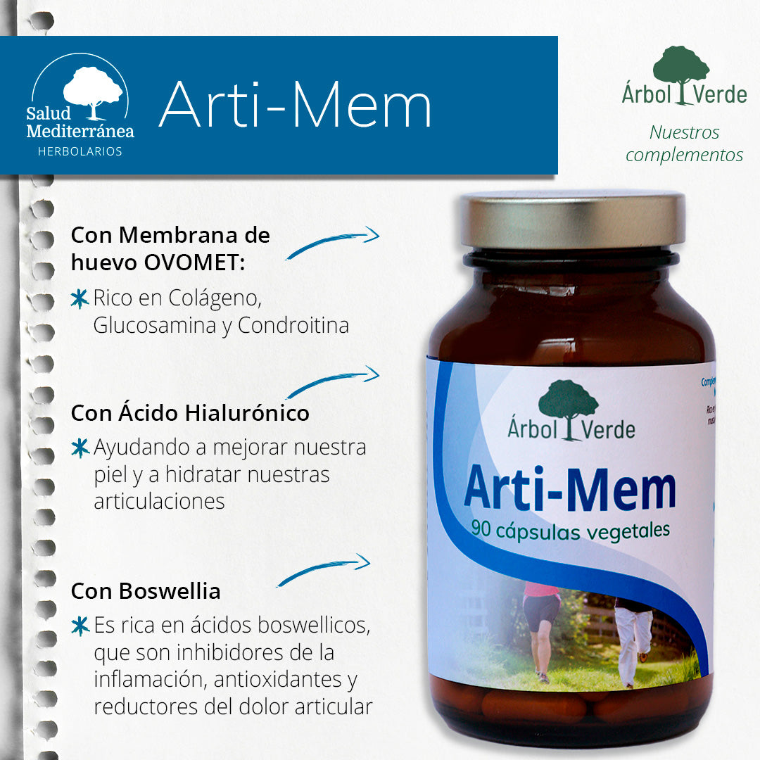 Monografico Arti-Mem - 90 Cápsulas. Árbol Verde. Herbolario Salud Mediterranea