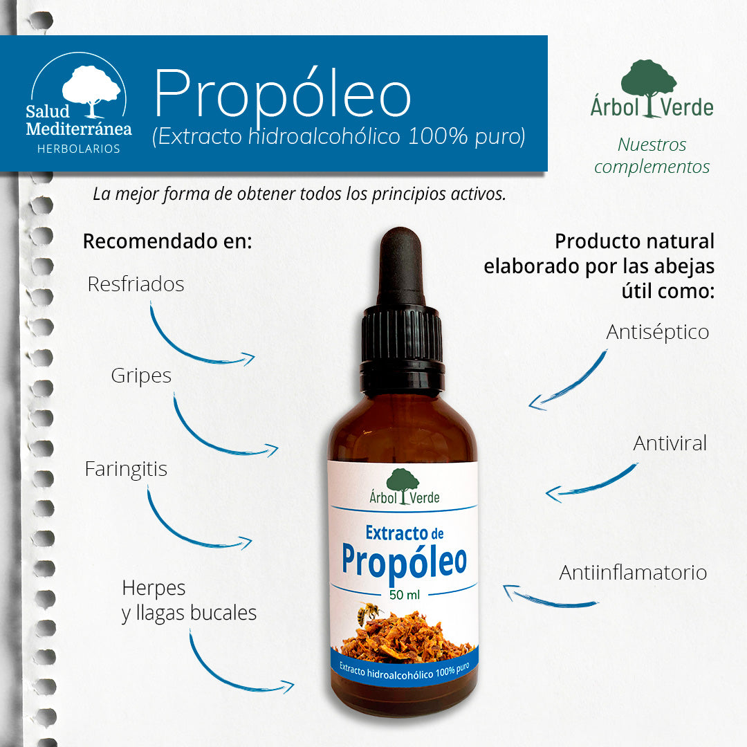 Monografico Extracto hidroalcoholico de Propoleo - 50 ml. Árbol Verde. Herbolario Salud Mediterranea