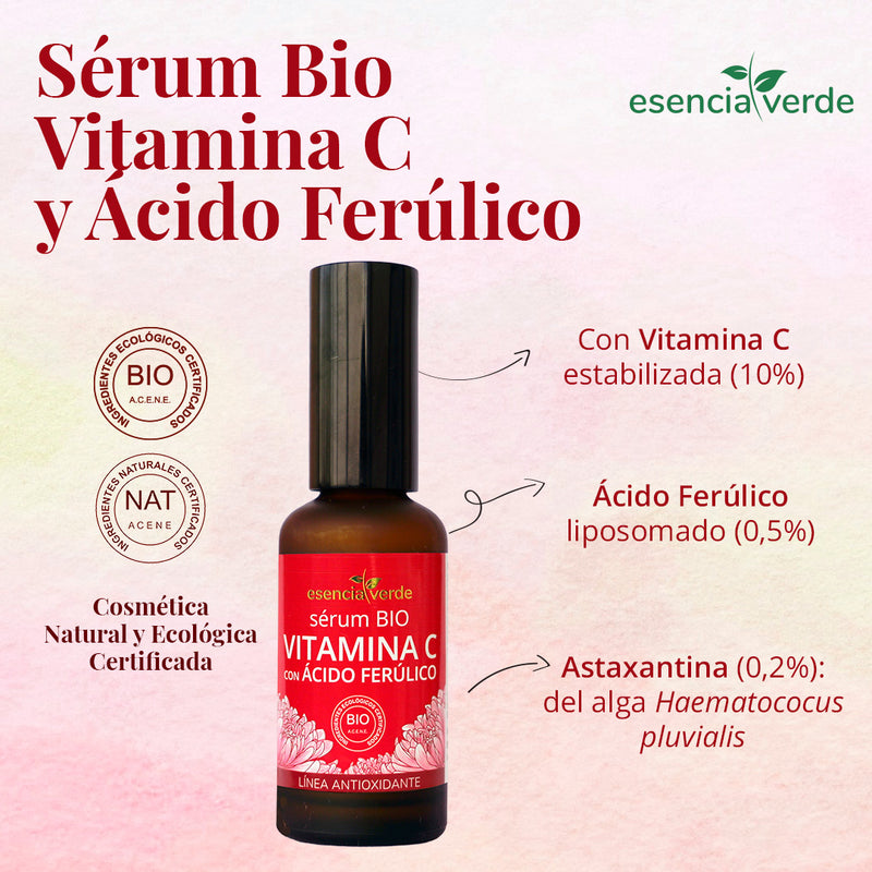 Monografico Sérum Vitamina C con Ácido Ferúlico BIO - 50 ml. Esencia Verde. Herbolario Salud Mediterranea