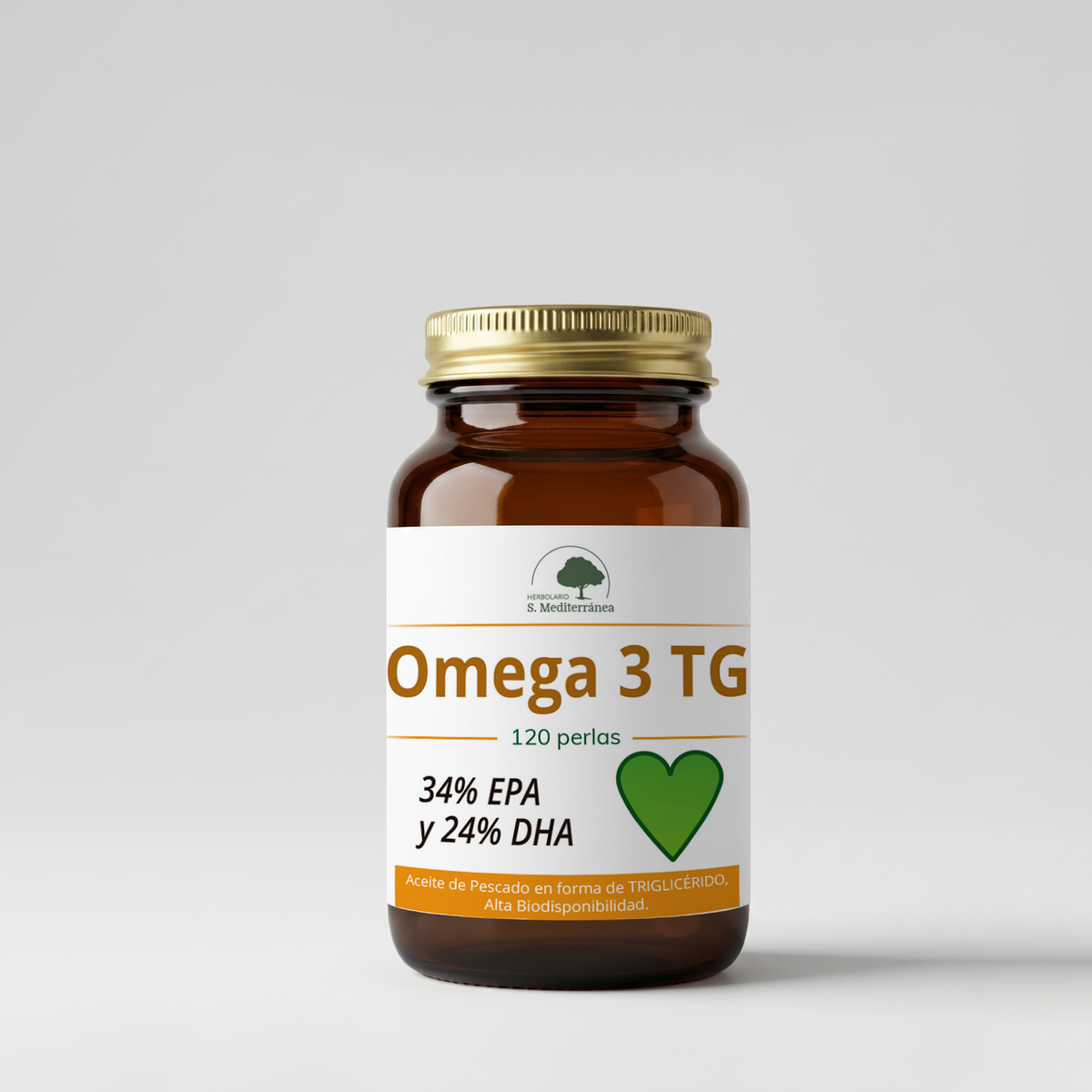 Omega 3 TG (con 34% EPA y 24% DHA) - 120 Perlas. Herbolario S. Mediterránea