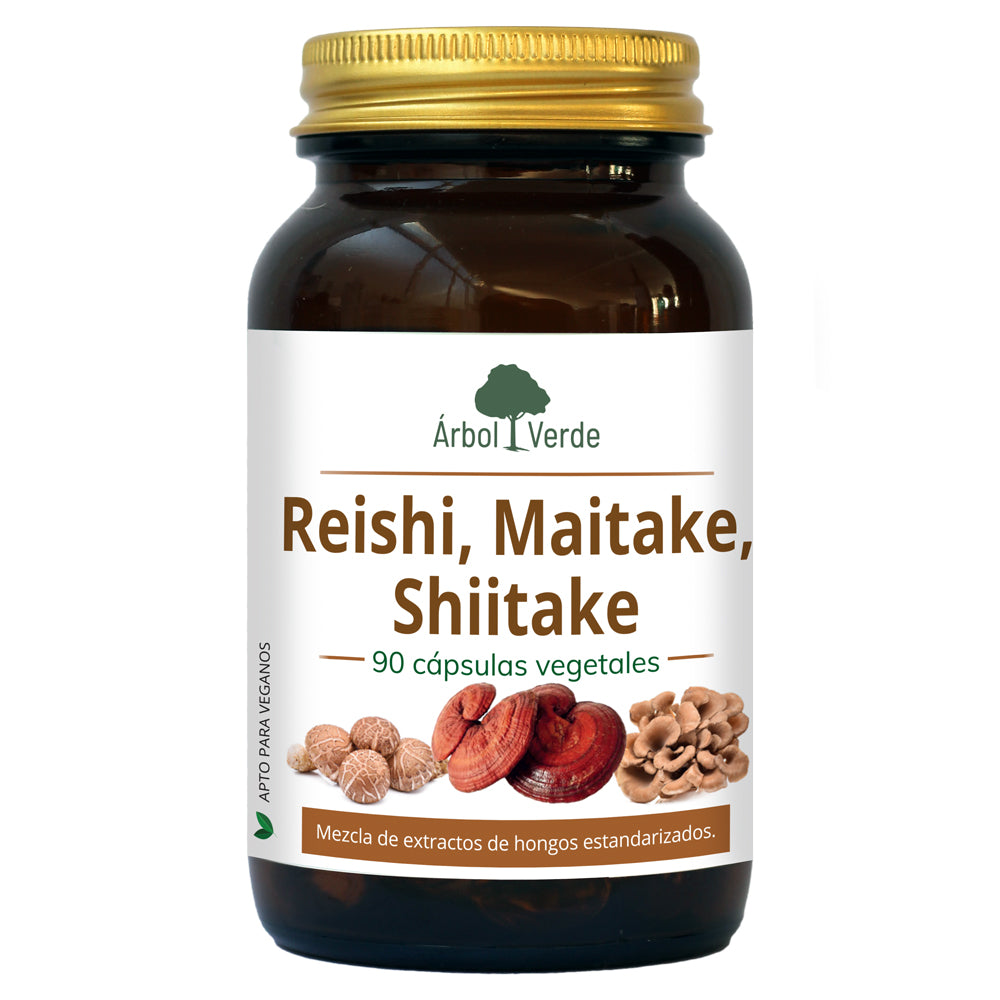 Reishi, Maitake, Shiitake - 90 Cápsulas. Árbol Verde. Herbolario Salud Mediterránea