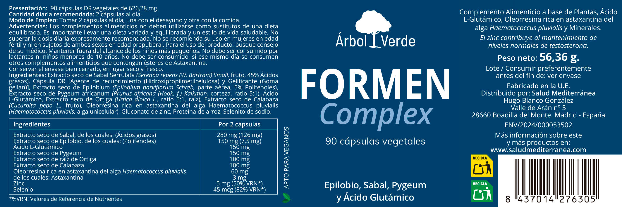 Formen Complex - 90 Cápsulas. Árvore verde