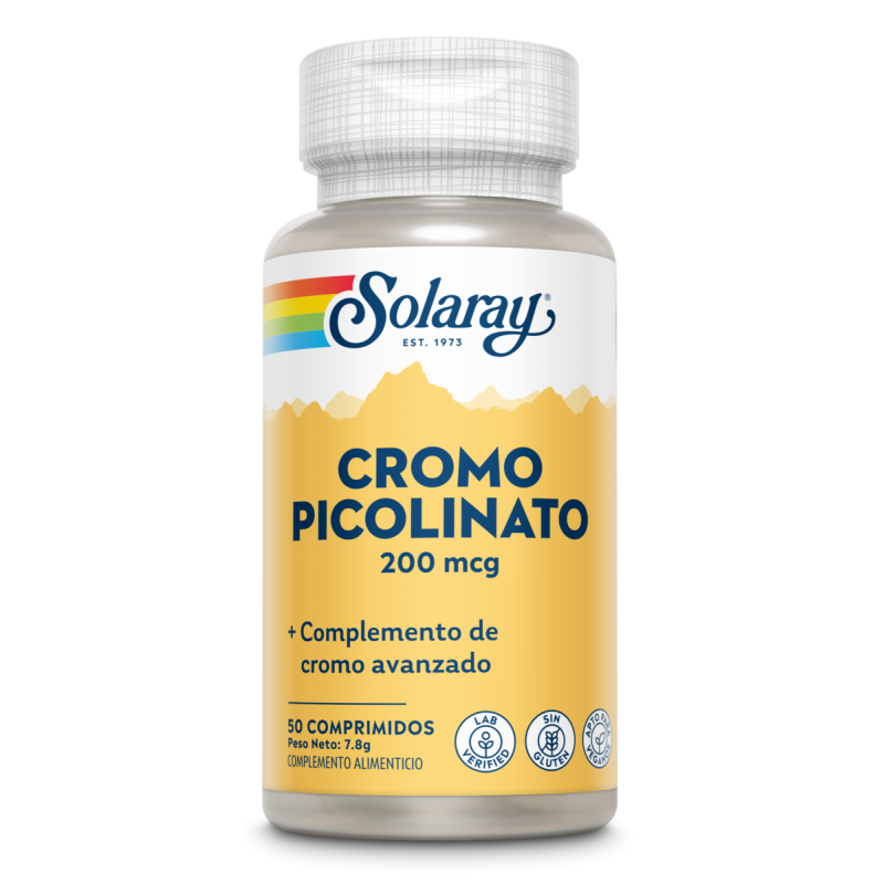 Cromo Picolinato 200 mcg - 50 Tabletas. Solaray. Herbolario Salud Mediterranea