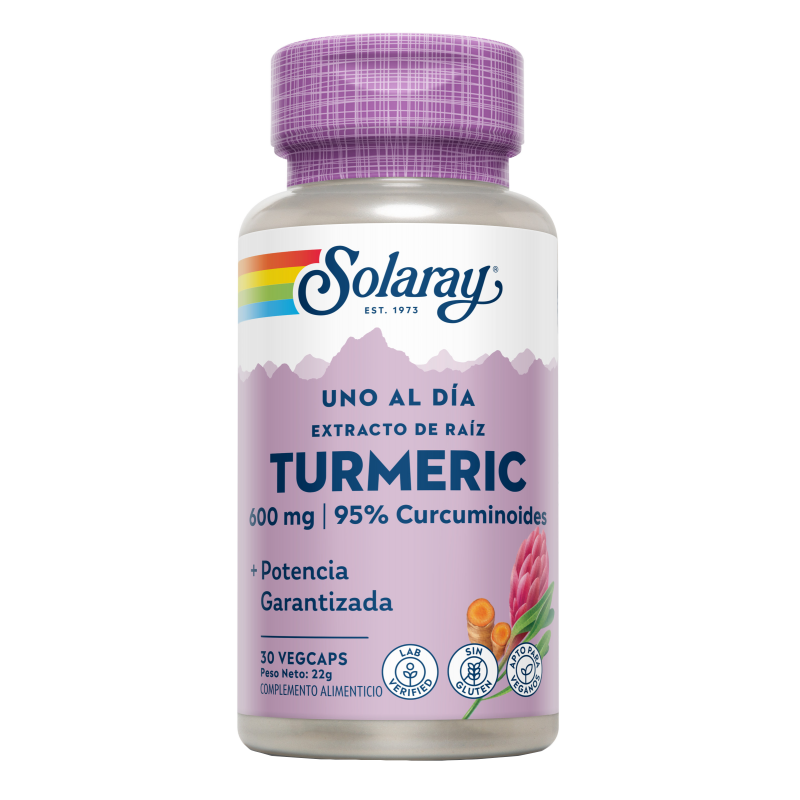 Turmeric 600 mg (Cúrcuma) - 30 VegCaps Solaray. Herbolario Salud Mediterranea