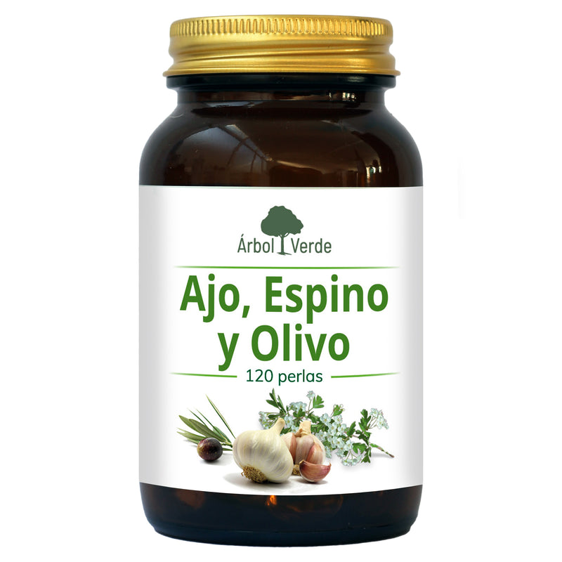 Ajo, Espino y Olivo - 120 Perlas. Árbol Verde. Herbolario Salud Mediterranea