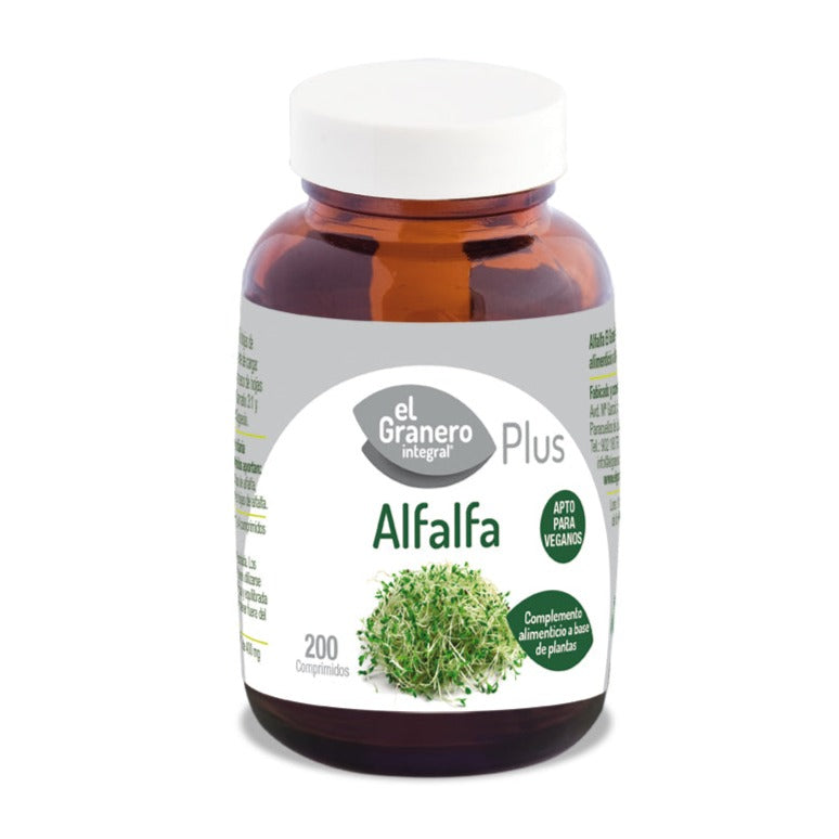 Alfalfa - 200 Comprimidos. El Granero Integral. Herbolario Salud Mediterranea