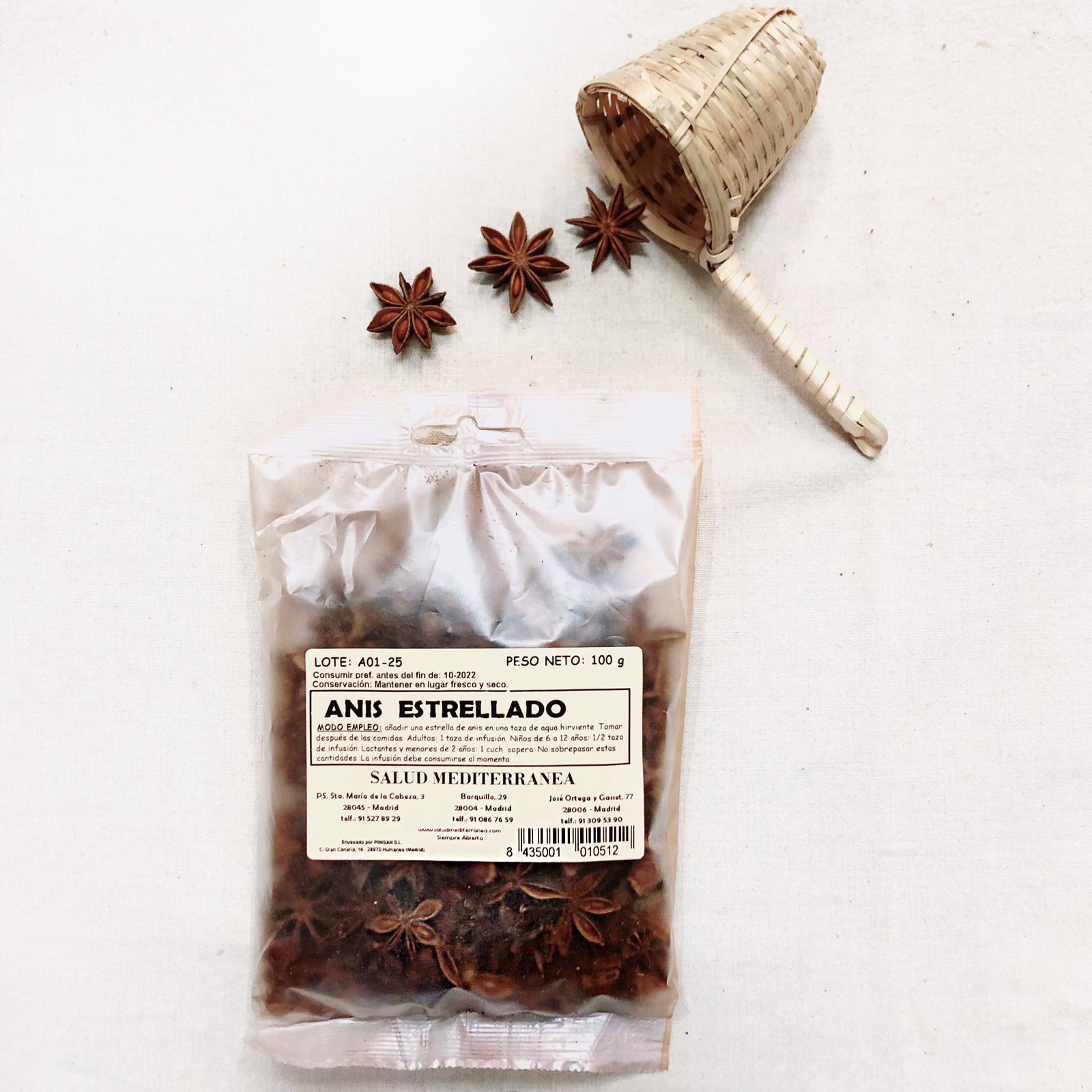 Anis-estrelado. Sementes. Planta em saco - 100 gr. Saúde mediterrânea