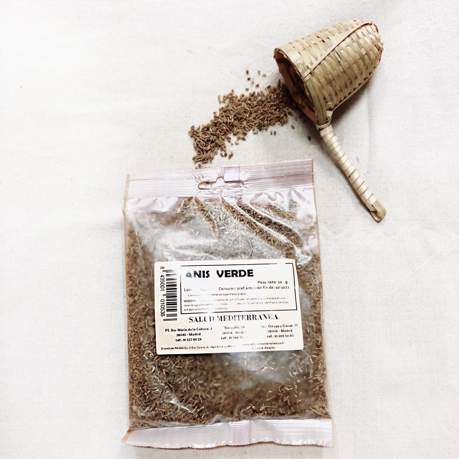 Anis verde em sementes. Planta em saco - 100 gr. Saúde mediterrânea