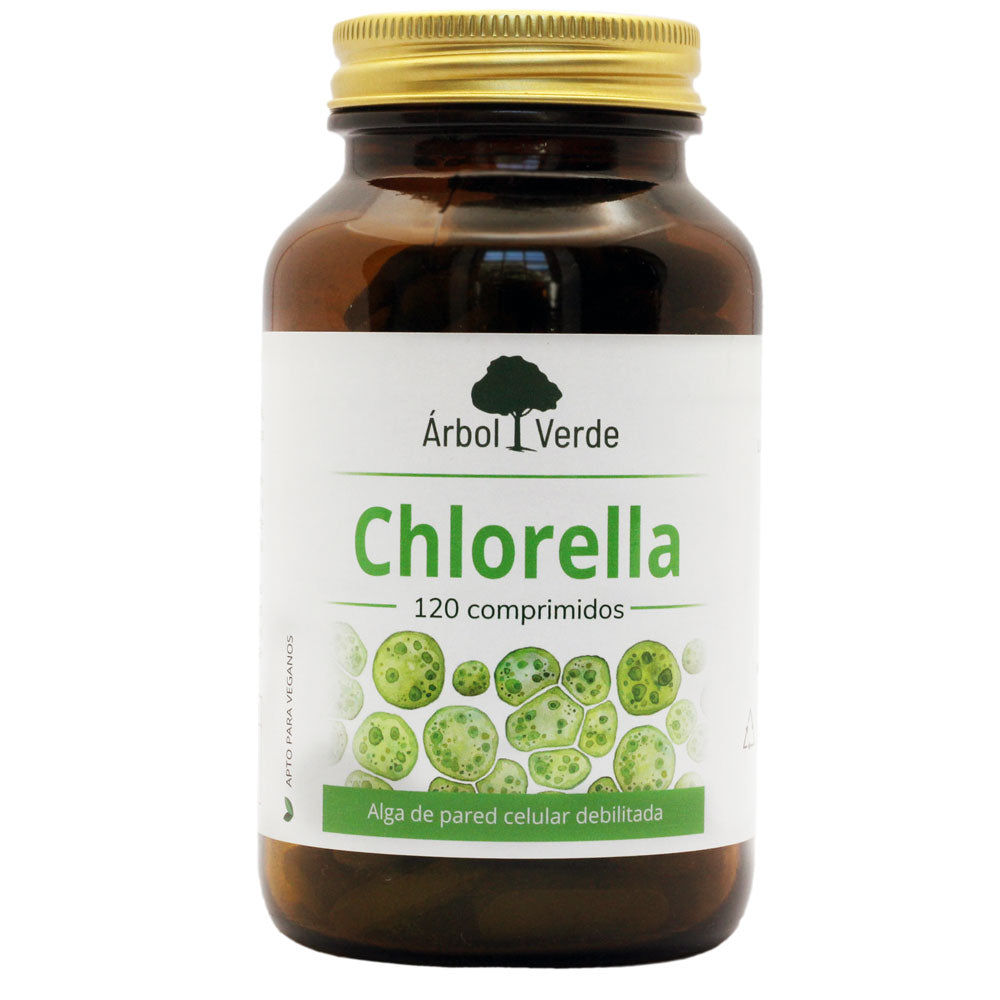 Chlorella (De pared celular debilitada) - 120 Comprimidos. Árbol Verde. Herbolario Salud Mediterránea