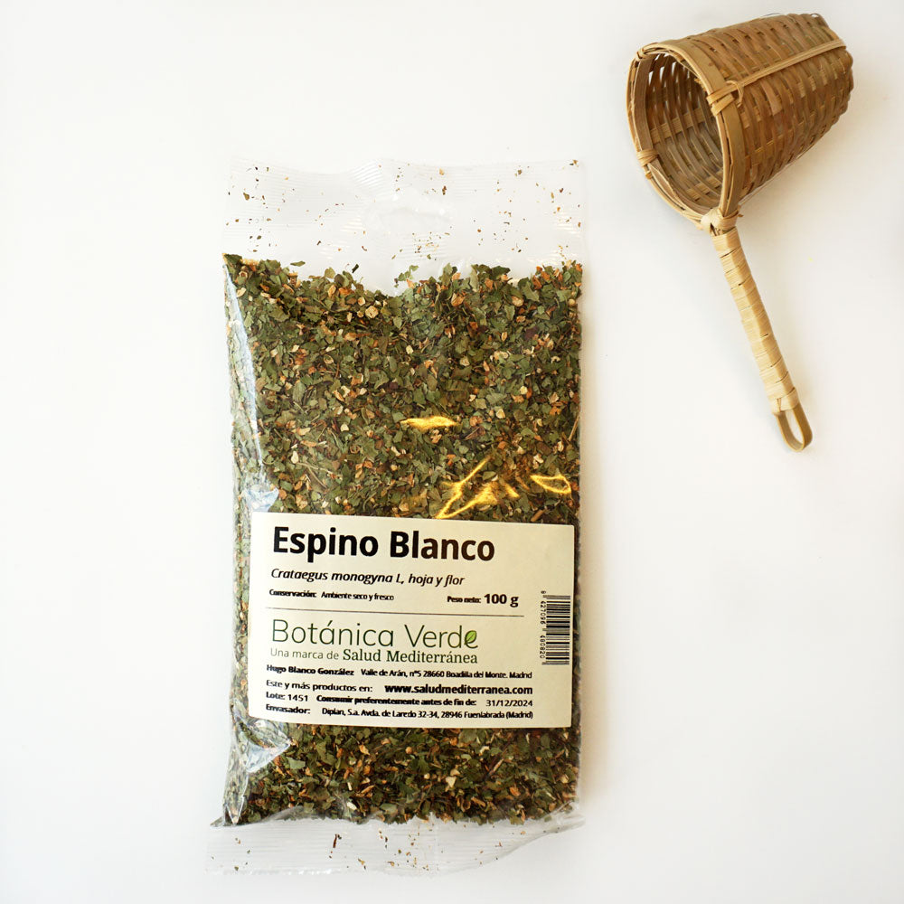 Espino Blanco en hoja y flor. Planta en bolsa - 100 gr. Botánica Verde