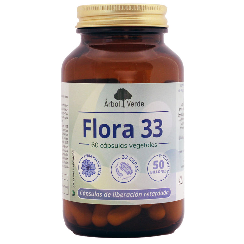 Flora 33 - 60 Cápsulas. Árbol Verde. Herbolario Salud Mediterránea