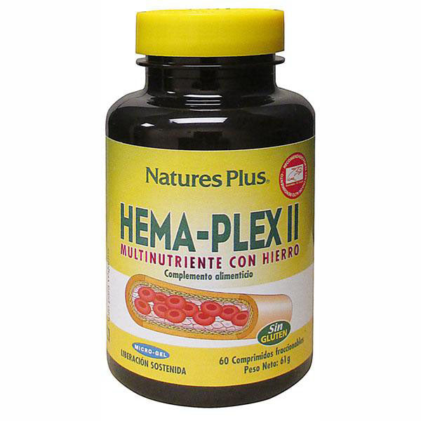 Hema-Plex II. Multinutriente con Hierro - 60 Comprimidos. Natures Plus