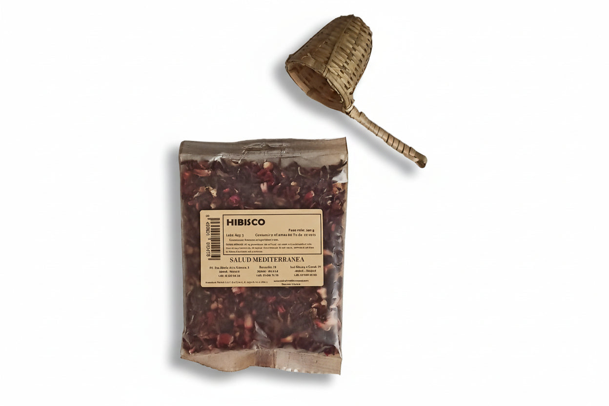 Hibisco em flor. Planta em saco - 100gr. Saúde mediterrânea