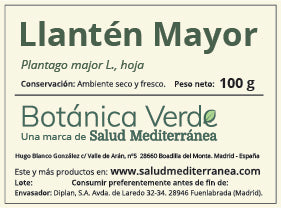 Llantén en hoja. Planta en bolsa - 100 gr. Botánica Verde