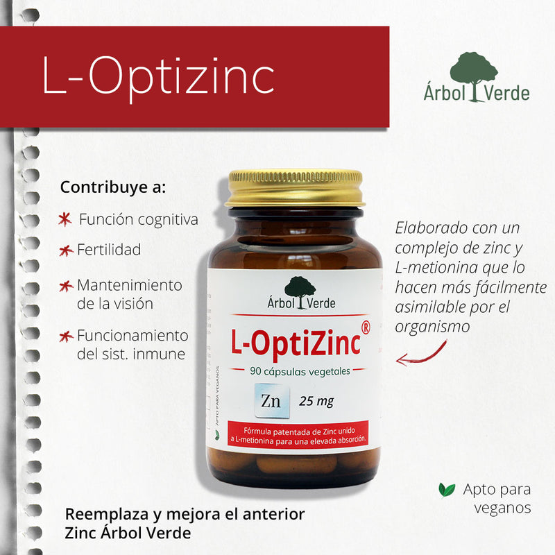 Monografico L-Optizinc - 90 Cápsulas. Árbol Verde. Herbolario Salud Mediterránea