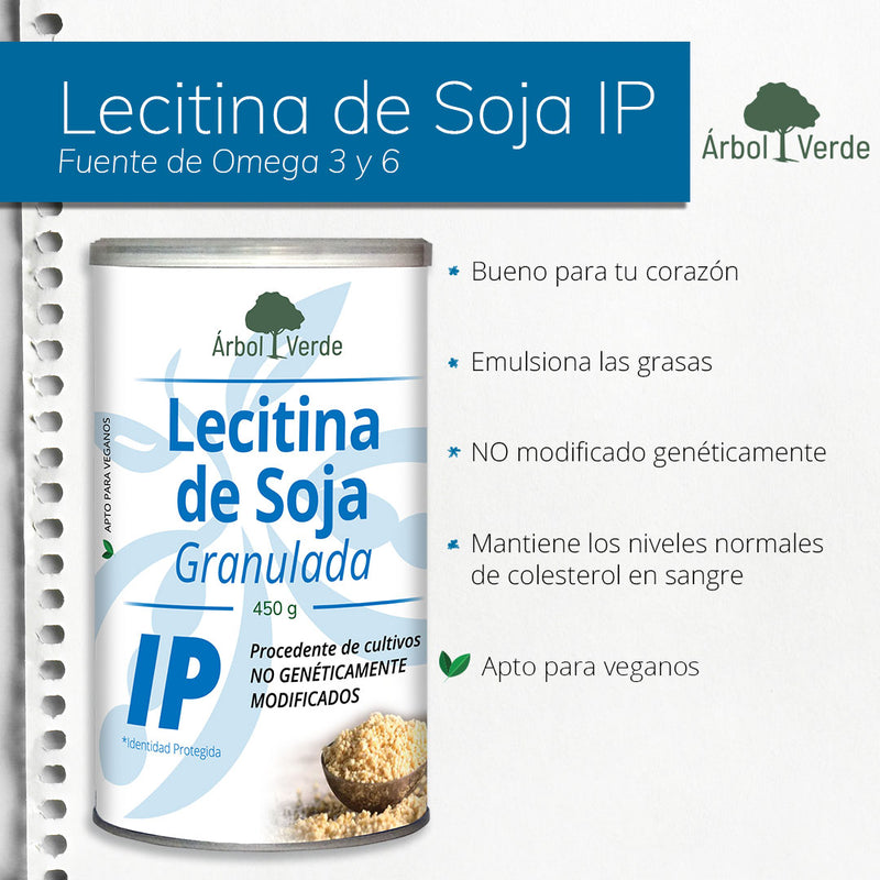 Monografico Lecitina de Soja IP Granulada - 450 g. Árbol Verde. Herbolario Salud Mediterránea