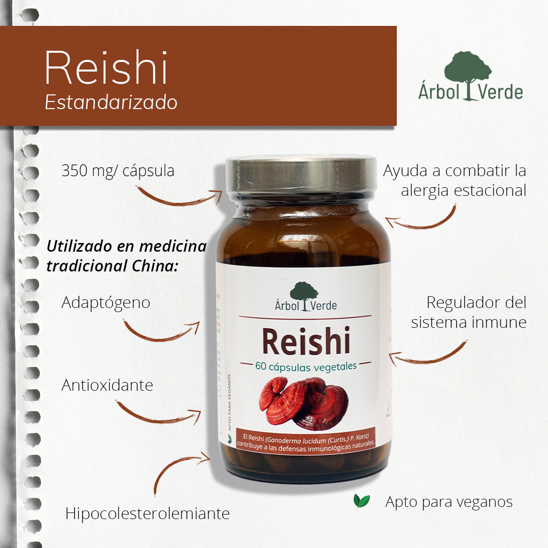 Monografico Reishi - 60 Cápsulas. Árbol Verde. Herbolario Salud Mediterránea