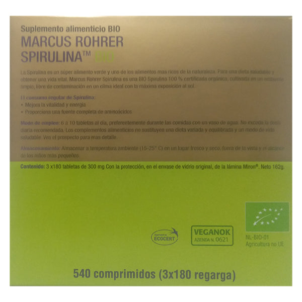 Spirulina BIO - Recarga 540 Comprimidos. Marcus Rohrer