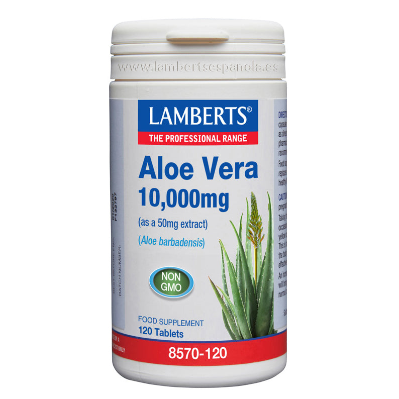 Aloe Vera 10.000 mg en Extracto - 120 Tabletas. Lamberts. Herbolario Salud Mediterranea