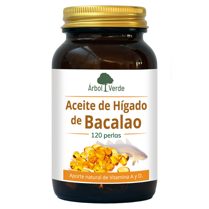 Aceite Hígado de Bacalao - 120 Perlas. Árbol Verde. Herbolario Salud Mediterranea