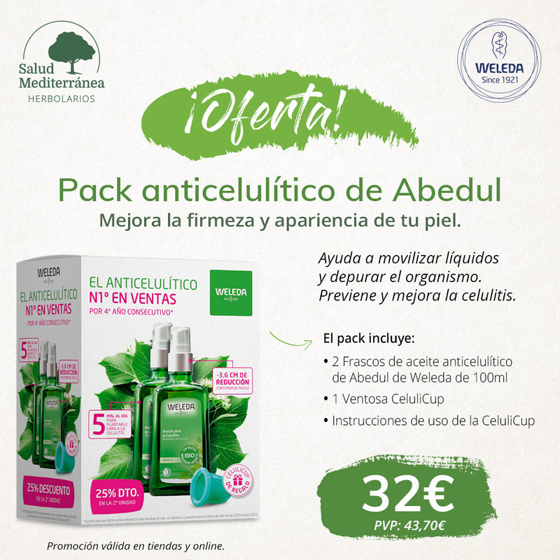 Pack Anticelulítico - 2 Aceite de Abedul + Celulicup . Weleda