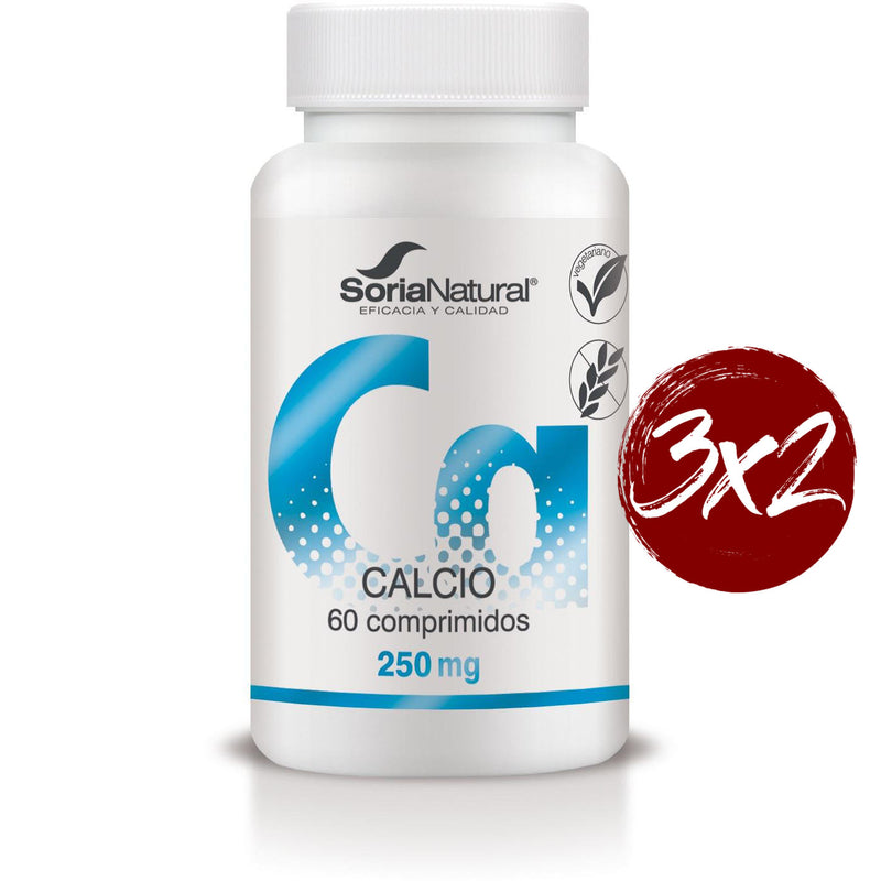 Calcio con Vitamina D3 liberación sostenida - 60 Comprimidos. Soria Natural. Herbolario Salud Mediterranea