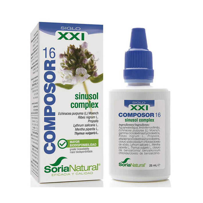 Composor 16. Sinusol Complex Formula XXI - 25 ml. Soria Natural. Herbolario Salud Mediterránea