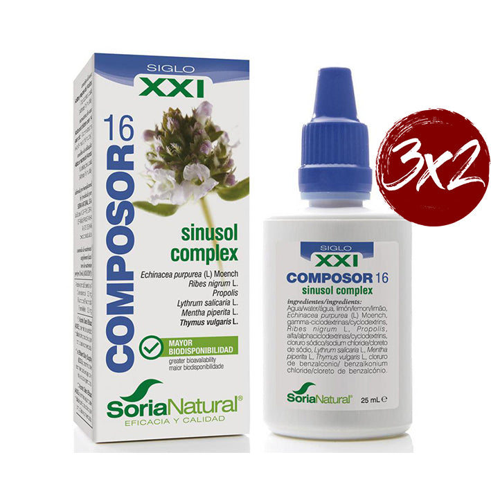Composor 16. Sinusol Complex Formula XXI - 25 ml. Soria Natural. Herbolario Salud Mediterránea