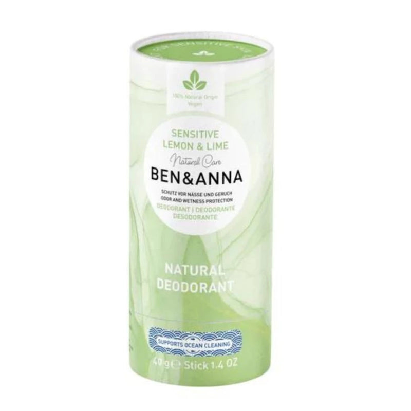 Desodorante Natural Stick Sensitive Lima y limón - 40g. Ben & Anna. Herbolario Salud Mediterranea