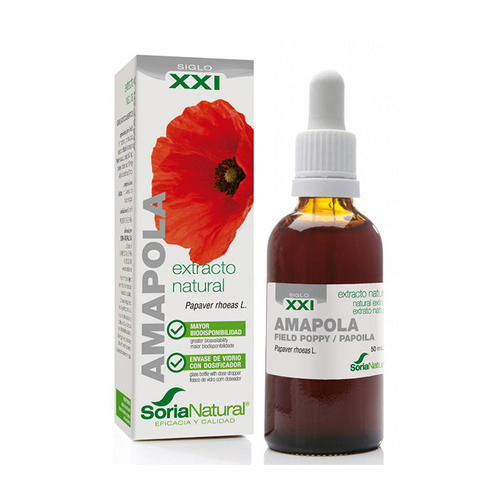 Extracto Natural. Amapola Formula XXI - 50 ml. Soria Natural. Herbolario Salud Mediterranea
