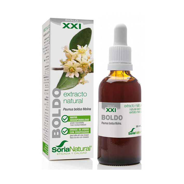 Extracto Natural. Boldo Formula XXl - 50 ml. Soria Natural. Herbolario Salud Mediterranea