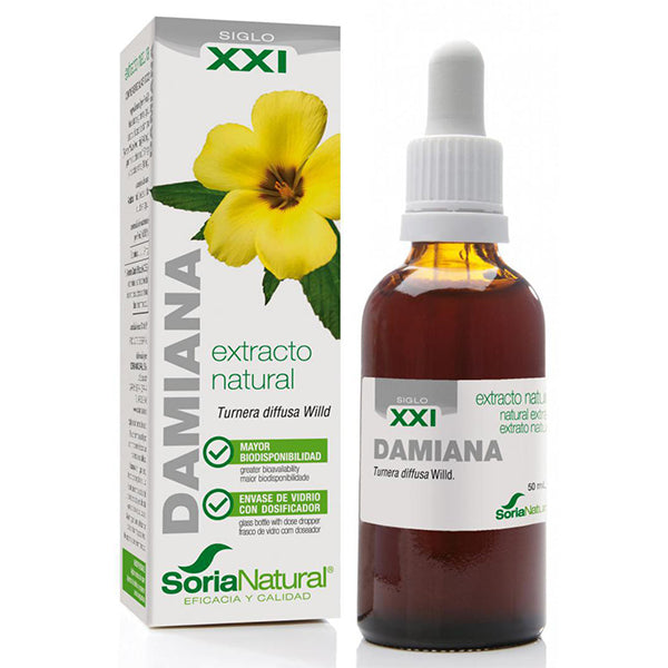 Extracto Natural. Damiana Formula XXI - 50 ml. Soria Natural. Herbolario Salud Mediterranea