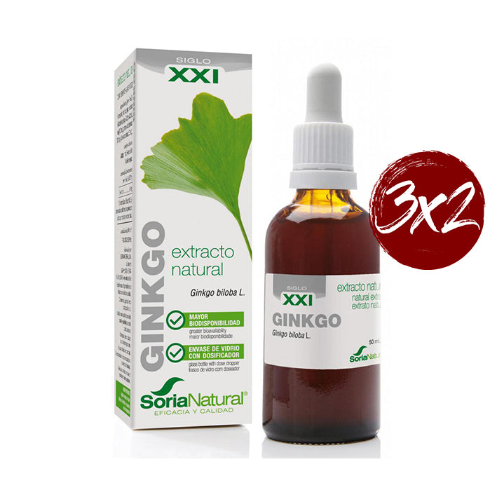 Extracto Natural. Ginkgo Biloba Formula XXI - 50 ml. Soria Natural. Herbolario Salud Mediterranea
