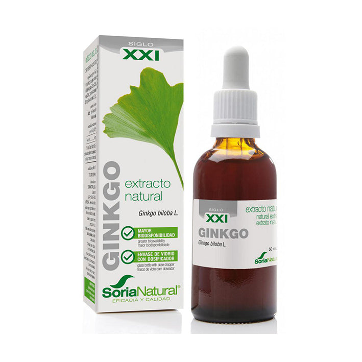 Extracto Natural. Ginkgo Biloba Formula XXI - 50 ml. Soria Natural. Herbolario Salud Mediterranea