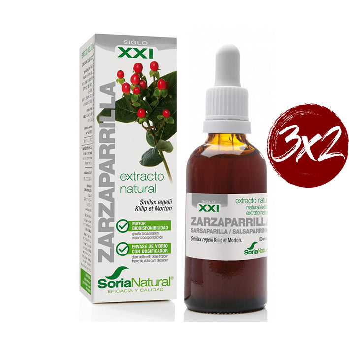 Extracto Natural. Zarzaparrilla Formula XXI - 50 ml. Soria Natural. Herbolario Salud Mediterranea