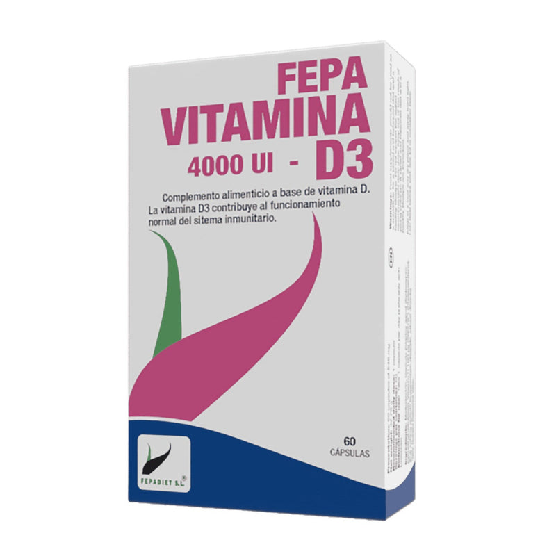 Fepa Vitamina D3 4000 µi - 60 Capsulas. Fepadiet. Herbolario Salud Mediterranea