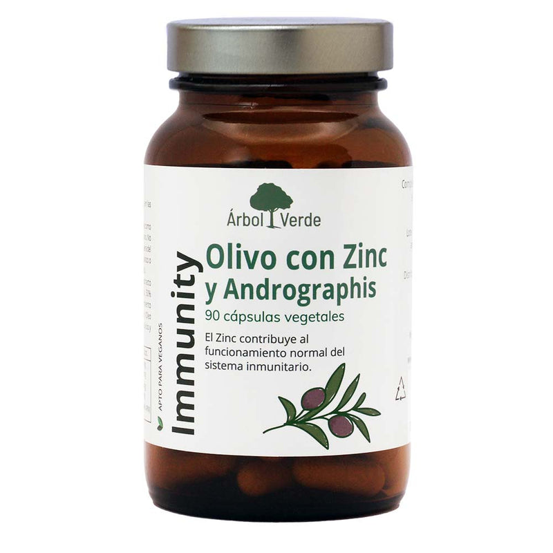 Immunity. Olivo con Zinc y Andrographis  - 90 Cápsulas. Árbol Verde. Herbolario Salud Mediterranea