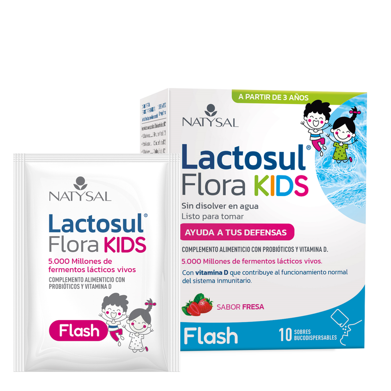 Lactosul Flora Kids - 10 sobres bucodispensables. Natysal. Herbolario Salud Mediterranea
