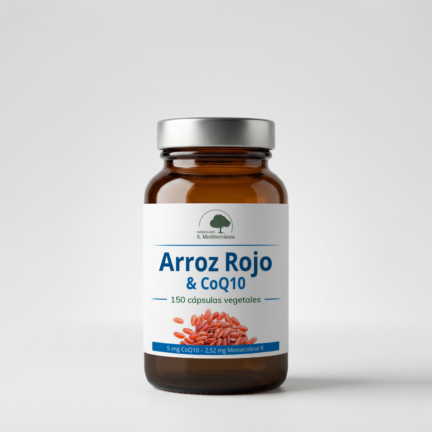 Levadura de Arroz Rojo y Q10, 150 cápsulas vegetales | Salud Mediterránea