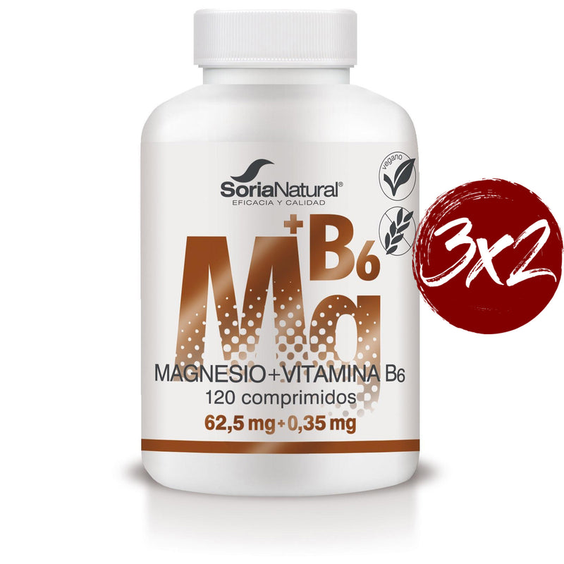Magnesio + Vitamina B6 liberación sostenida - 120 Comprimidos. Soria Natural. Herbolario Salud Mediterranea