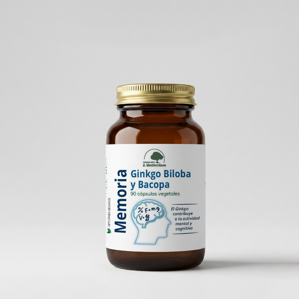 Memoria, con Ginkgo Biloba y Bacopa, 90 cápsulas | Salud Mediterránea