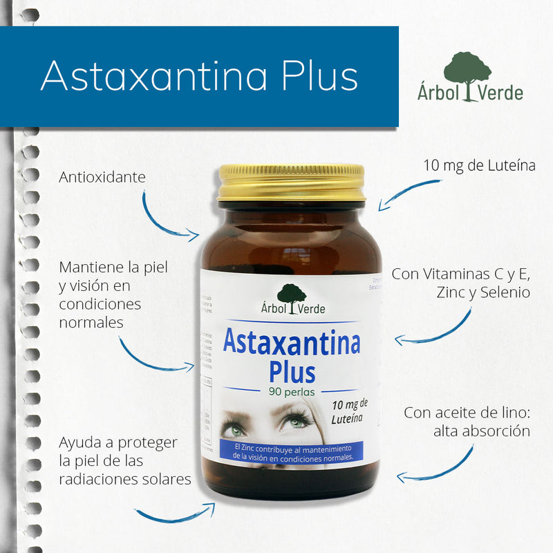 Monografico Astaxantina Plus - 90 Perlas. Árbol Verde. Herbolario Salud Mediterranea