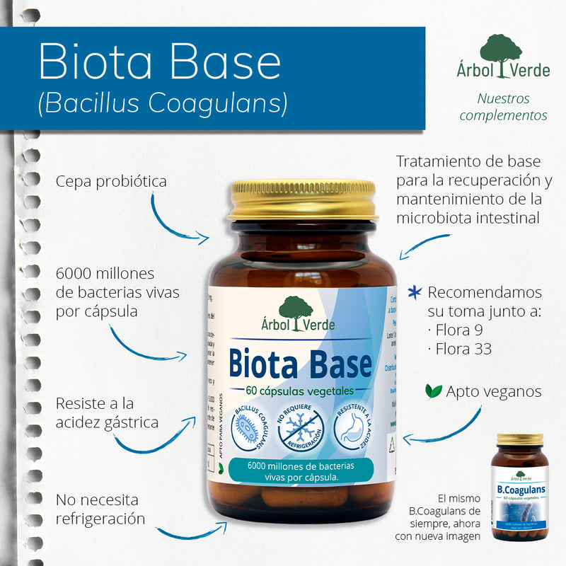 Monografico BiotaBase - 60 Cápsulas. Árbol Verde. Herbolario Salud Mediterranea