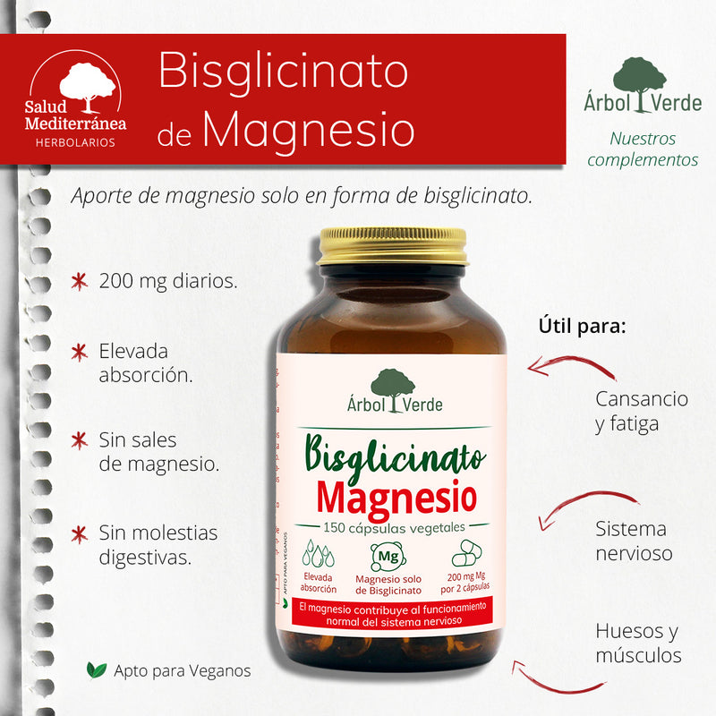 PROXIMAMENTE: Magnesio Bisglicinato - 150 Capsulas. Arbol Verde